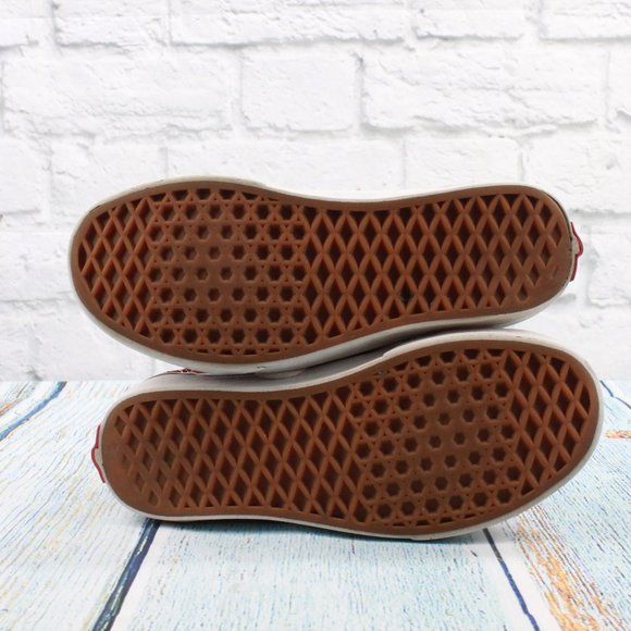 Vans Off The Wall Red Suede Canvas Lace up Low Top Skate Sneakers M 4 L 5.5 - Picture 9 of 9